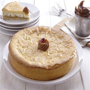 Tarta de ricota con dulce de leche