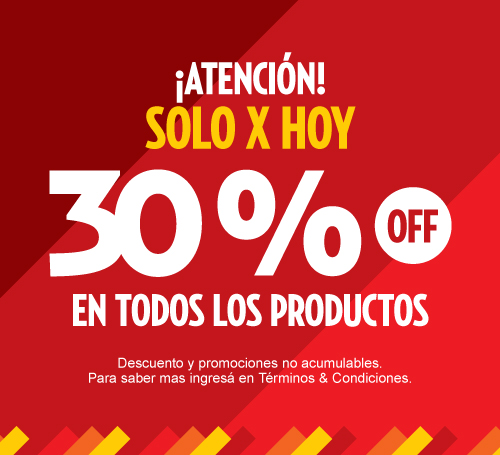 Home Slide Mobile - Solo por Hoy - 30% OFF en todos los productos