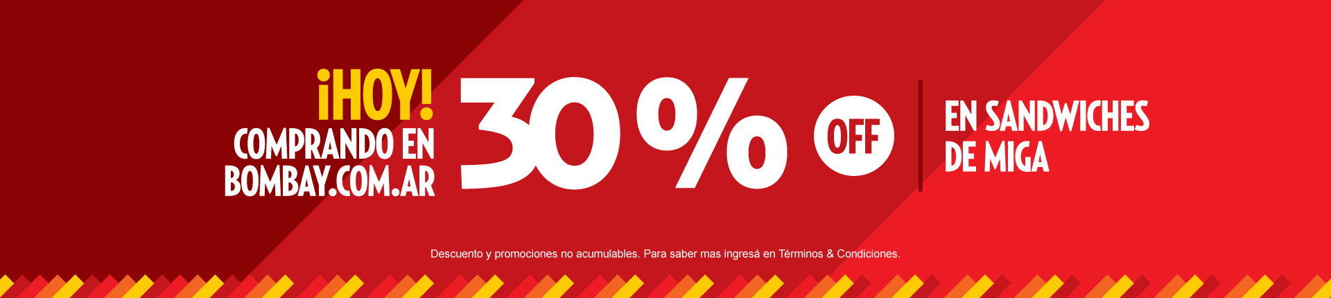30% off en sandwiches en la web