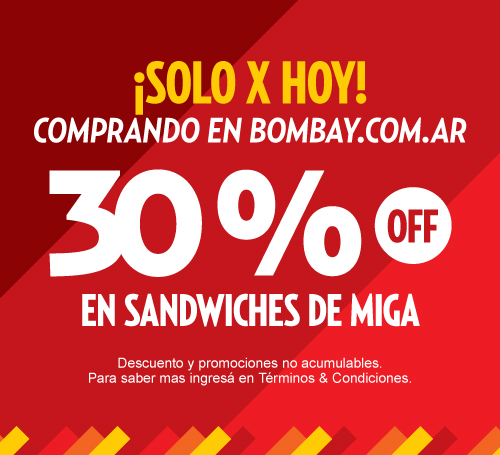 30% off en sandwiches en la web