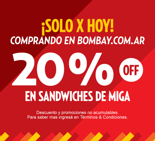 20% off en sandwiches en la web